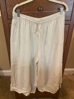 Women’s Cream Drawstring Casual Pants